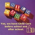 children play-blocks spelling out childcare