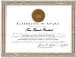 award certiifcate