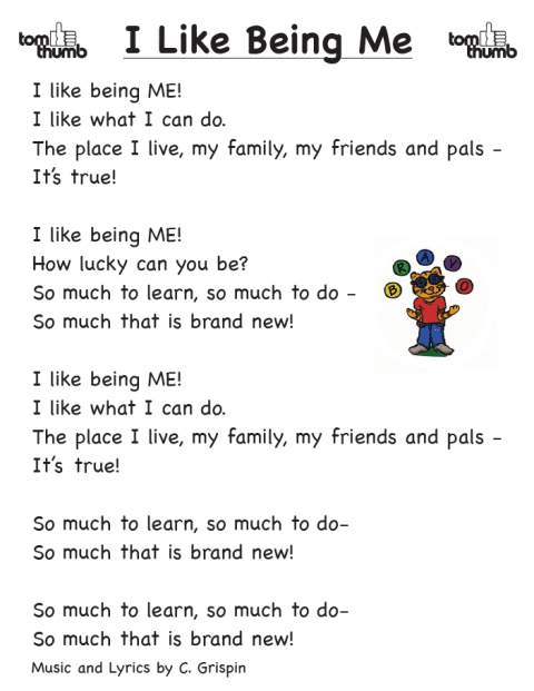 I Like Being Me Song Tom Thumb Preschool