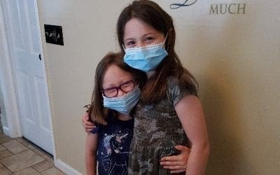 Jackie and Lia Wearing Masks