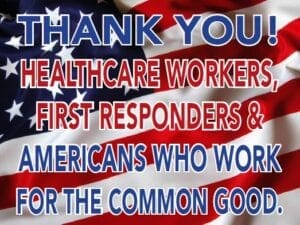 thank you to healthcare, first responders