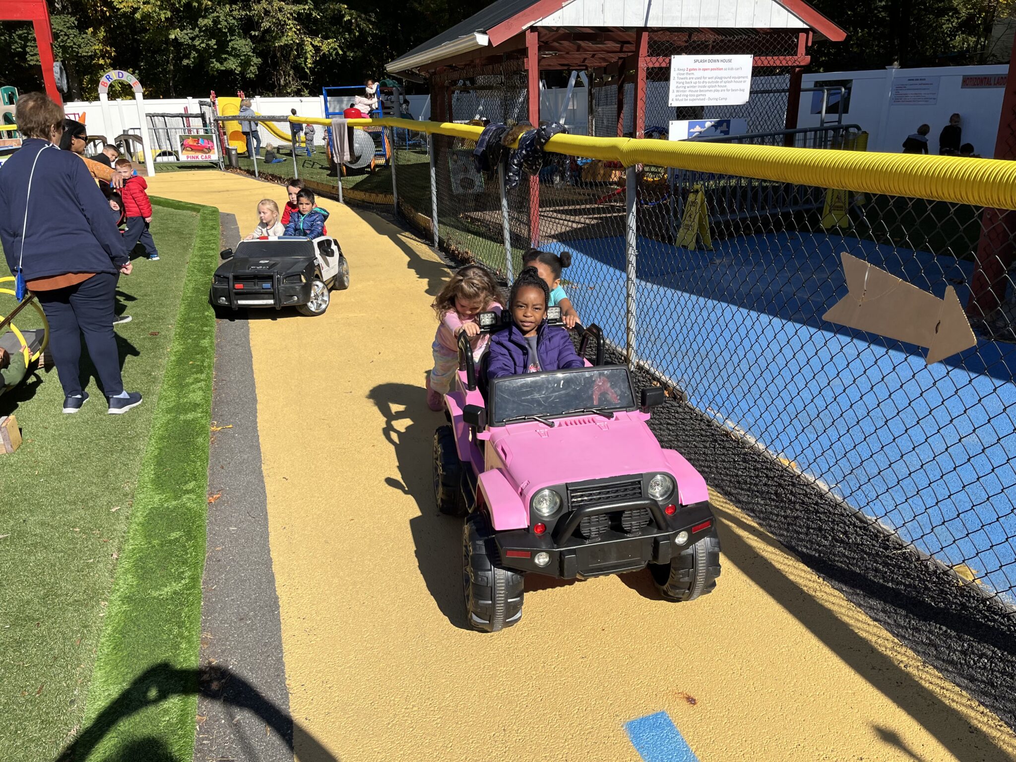 tom thumb preschool playground with go-cart track