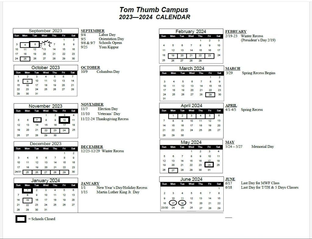 tom thumb school calendar