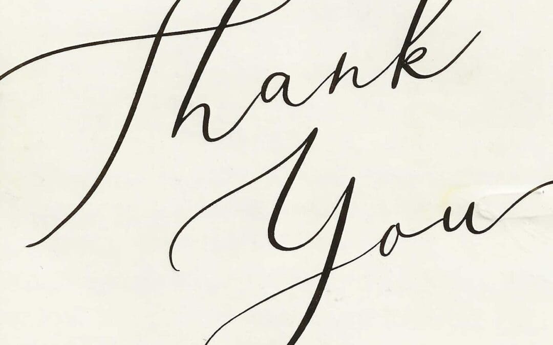 Recent Thank You Notes